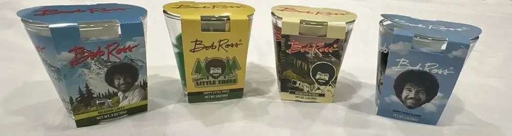 Bob Ross 4-Pack 3 oz Scented Glass Jar Candle Set